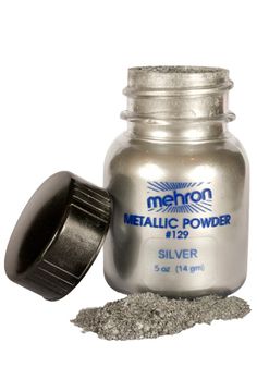 Mehron metallic silver Tin Man Halloween Costume, Tin Man Halloween, Simple Christmas Makeup, Tin Man Costumes, Christmas Makeup Simple, Play Makeup, Mehron Makeup, Metallic Powder