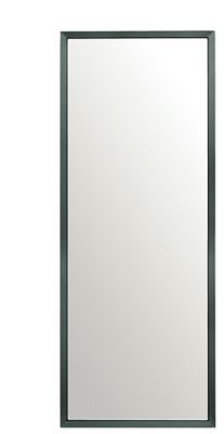 a mirror that is on the wall in front of a white background and black frame