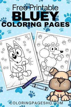 the free printable bluey coloring pages for kids is perfect to use with your child's artwork