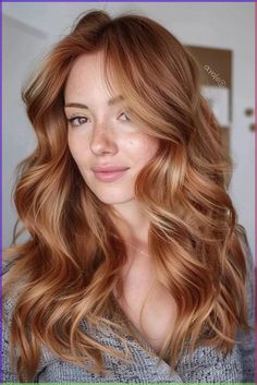 Beige Red Hair, Strawberry Blond Highlight, Red Dark Blonde Hair, Strawberry Blonde Hair With Brown Eyes, Hair Color Ideas Blonde And Red, Blond To Copper Hair, Strawberry Blonde Medium Length Hair, Ginger Hair With Brown Eyes, Dark Strawberry Blonde Hair Balayage