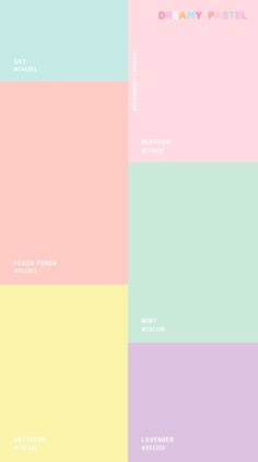 the pastel color scheme is shown with different colors