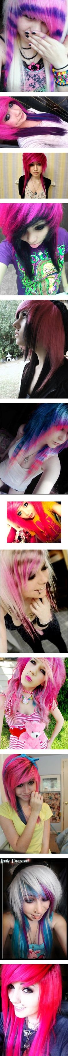 "Pink Scene Hair c:" by hayleevigorous ❤ liked on Polyvore Pink Scene Hair, Epic Hair, Emo Hair, Scene Girls, Cute Emo