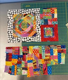 the quilts are laid out and ready to be sewn