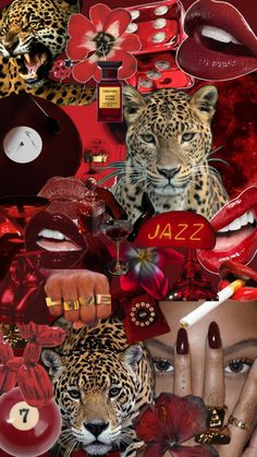 Vermelho escuro ❤️ Leopard Collage, Image Girly, Cheetah Print Background, Red And Leopard, Vision Collage, Leopard Print Background, Red Leopard Print, Cute Laptop Wallpaper, Magazine Collage