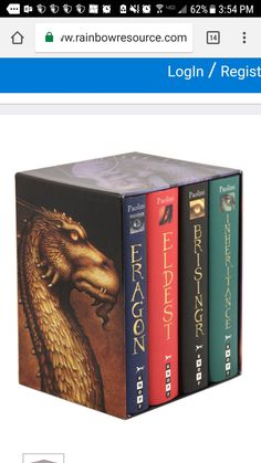 a box with three books on it and the words harry potter written in front of them