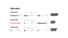 three different types of servers are shown in black and white, with the words cloud - 002 below them