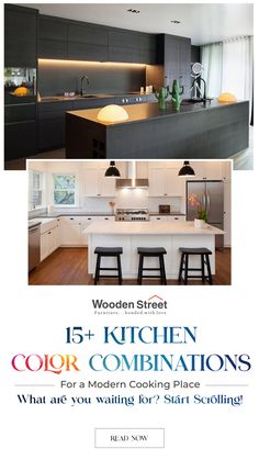 the kitchen and living room combination is featured in this ad for wooden street magazine