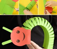 this is an easy paper craft for kids to make with the caterpillars