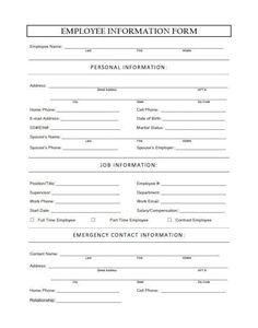 an employee information form is shown