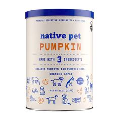 Native Pet Organic Pumpkin for Dogs (8 oz, 16 oz) - All-Natural, Organic Fiber for Dogs - Mix with Water to Create Delicious Pumpkin Puree - Prevent Waste with a Canned Pumpkin Alternative! (8 oz) Native Pet, Fiber For Dogs, Pumpkin For Dogs, Protein Packaging, Hypoallergenic Dog Treats, Dr Belongings, Digestive Supplements, Canned Dog Food, Dog Mixes