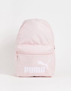 Backpack by PUMA Pack it up Grab handle Padded and adjustable straps Two-way zip fastening External zip pocket Mesh side pocket Cute School Backpack, Puma Bag, Pink School Bags, Puma Backpack, Eastpak Backpack, Stylish School Bags, Pink Pumas, Back Bag, Pink Nikes