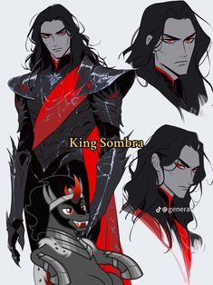 some sort of character that is in the video game king sombra, with red eyes