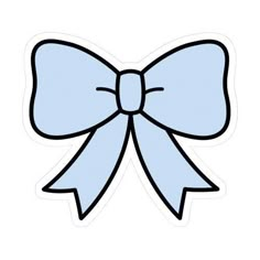 a blue bow sticker on a white background