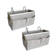 two storage bins with handles on each side