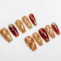 Get ready for the cozy vibes of early fall with these gorgeous nail designs! 🍂🍁 From warm neutrals to bold pops of color, these nails will have you feeling all the autumn feels. #EarlyFallNails #CozyVibes #AutumnFeels #NailInspo #FallMani #NailGoals #SeasonalNails #NailArt #FallColors #PumpkinSpiceEverything Fall Press On Nails, Red Press On Nails, Fall Manicure, Glittery Nails, Glass Nail File, Fall Nail Trends, Different Nail Designs, Seasonal Nails, Nails For Women