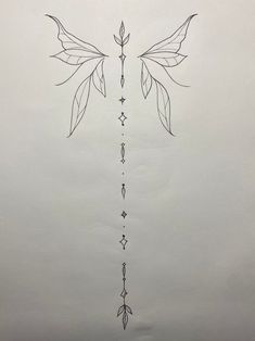 a drawing of a long line of arrows with leaves on it's end and one arrow in the middle