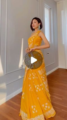 Yellow Gown For Haldi, Isha Borah, Function Saree, Haldi Function, Haldi Outfit, Saree Jewellery, Yellow Gown