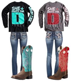 Luckess best friend outfit Matching Country Outfits, Country Girl Outfits For School, Country Outfits For Teens, Country Clothes Women, Ariat Outfit Women, Cute Country Outfits For School, Winter Country Outfits, Country Girl Style Outfits