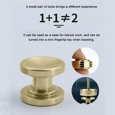 an image of a brass knob with the words 1, 2 and 3 on it