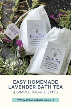 Sibyl Smith from DIY Labels Club is sharing with you on the blog the best DIY lavender bath tea sachet recipe and printable labels. Lavender has so many benefits from its calming effects to its benefits on skin, lavender has a wide range of ways to help the human body. Always be ready to relax in a bath when you have these lavender tea sachets on hand. Pamper Ideas, Diy Body Spray, Tea Sachet, Tea Lavender, Diy Lavender