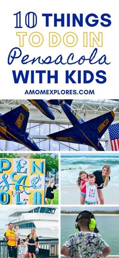 the top ten things to do with kids at an amusement park, including planes and people