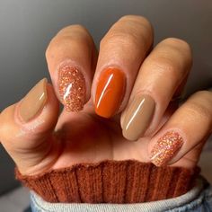 revelnail | Instagram Shop Simple Burnt Orange Nails, Short Multicolor Nails Fall, Gel Nail Designs November, Autumn Nails Inspiration Square, Wedding Party Nail Ideas, Sns Fall Colors, Fall Gel Toe Nail Colors, Round Nails Fall Colors, Halloween Nails Solid Colors