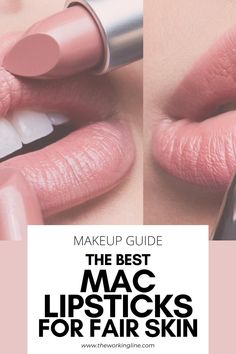 Discover all the best MAC lipstick shades for fair skin and pale skin in this new complete guide; from bright red to beautiful nude MAC lipstick colors, you'll find here all your new favorite everyday MAC lipsticks and possible lip liner combos! best mac products | best mac lip products | best mac lipstick shades for redheads | best mac lipstick colors for blondes | best mac lipstick shades for indian skin | best mac cosmetics lipsticks | best pink mac lipstick | best red mac lipstick shades Mac Thanks Its Mac, Popular Mac Lipstick Colors, Pink Nude Lipstick For Fair Skin, Mac Pink Lipstick Swatches, Mac Lipsticks For Fair Skin, Best Mac Lipstick Colors For Light Skin, Mac Lipstick And Lip Liner Combo, Best Lip Color For Blondes, Mac Lipstick Shades For Fair Skin