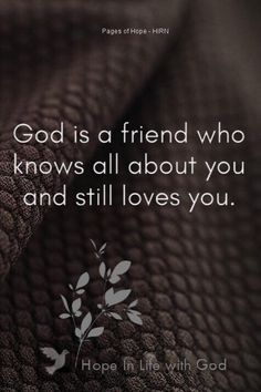 an elephant with the words god is a friend who knows all about you and still loves you