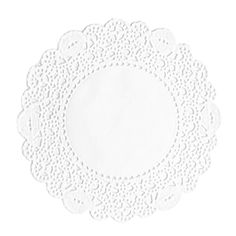 a white doily on a white background