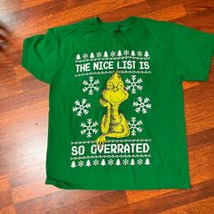 Unisex Grinch T Shirts Sz Xl Worn 2 Hours Been Laundered Cross Posted Grinch Theme Shirts, Grinch T Shirts, Grinchmas Tshirt, White Ruffle Sleeve Top, Metallica Tee, Grinch T Shirt, Oversized Shirts, Vans White, Short Sleeve Shirt Women