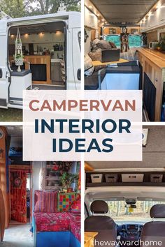 the inside of a campervan with text overlay reading, how to build a campervan interior ideas