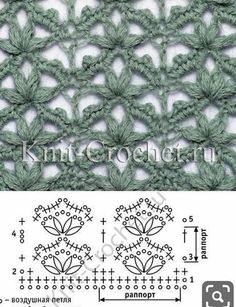 the crochet pattern is shown in green