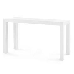 a white table sitting on top of a white floor