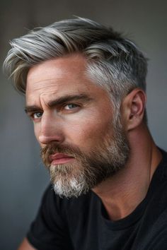 Tendências de Cortes de Cabelo Masculino Liso Para 2025 White Beard Men, Good Long Hair, High Volume Hair, Viking Haircut, Older Men Haircuts, Guys Grooming, Older Mens Hairstyles, Beard Men, Long White Hair