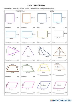 the area and perimeters worksheet for students to practice their math skills with