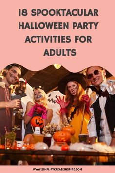 halloween party activities for adults with text overlay