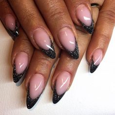 Black Glitter Nails, Black Nails With Glitter, Valentine Nails, Black Nail Designs, Glitter Acrylic, Winter Nail Designs, Glam Nails, Nail Designs Glitter