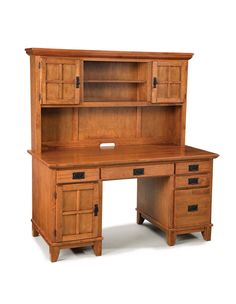 PRICES MAY VARY. Arts and crafts pedestal desk and hutch Made of solid hardwood Features combination of both pedestal desk and hutch Comes with a warm cottage oak finish with black finished hardware Measures 58-inch width by 25-inch depth by 63-1/2-inch height Ships in several boxes, may ship separately Desk And Hutch, Hardwood Desk, Hutch Styling, Woodworking Desk Plans, Double Pedestal Desk, Desk With Hutch, Computer Desk With Hutch, Desk Styling, Desk Size