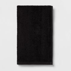 a black towel on a white background