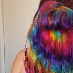 Rainbow Waves Is The Ultimate Rainbow Hair Piece! Her Colors Include A Jade Blue, Yellow, Magenta Red, Violet Purple And Purple That Ripple Through Out The Entire Piece. Skip The Salon, Damage, Commitment And Upkeep, Not To Mention The Mess Of An At Home Diy Color! Each Piece Is Hand Colored By Me In My Studio. This Gives A Superior Quality Control As I Personally Color Each Strand To The Best Standard Possible With My 16 Years Of Experience Creating And Coloring Hair Pieces. 10" Wide One Piece Magical Hair, Epic Hair, Funky Hair, Rave Hair, At Home Diy, Real Human Hair Extensions, Red Violet, Awesome Hair, Hair Creations