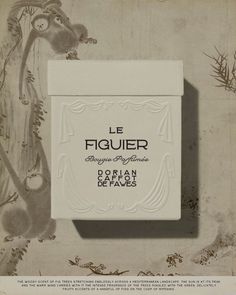 an advertisement for le figurir de paris perfumes, with a monkey on the wall