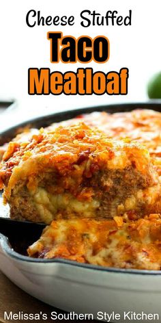 cheese stuffed taco meatloaf in a pan