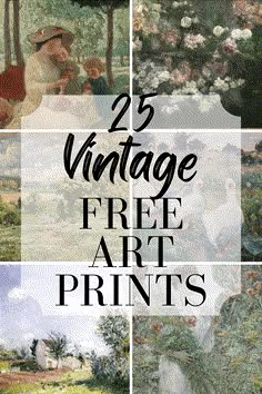 the cover of 25 vintage free art prints