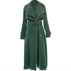 1970's Kelly Retro Trench Coat – Ma Penderie Vintage Haute Couture Style, Mode Mantel, Green Trench Coat, Retro Coat, Wallpaper Beautiful, Girl Jeans, Fall Winter Wardrobe, Retro Mode, Long Trench Coat