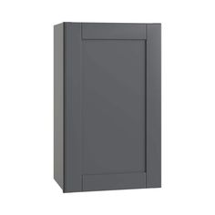 a gray cabinet on a white background