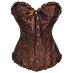 Hand Wash Only The Corsets For Women Is Made Of 90% Polyester And 10% Spandex. The Corset Lingerie For Women Is Lace Up On Back, Plastic Boning To Support Size: |Xs,Waist,23-25",Bust,30-32" |S, Waist,25-27",Bust,32-34" |M,Waist,27-29",Bust,34-36" |L,Waist,29-31",Bust,36-38" |Xl,Waist,31-33",Bust,38-40" |2xl,Waist,33-35",Bust,40-42" |3xl,Waist,35-37",Bust,42-44" |4xl,Waist,37-39",Bust,44-46" |5xl,Waist,39-41",Bust,46-48" Victorian Masquerade, Brown Corset, Fashion Corset, Bustier Lingerie, Top Satin, Waist Corset, Lace Corset Top, Pink Corset, Plus Size Corset