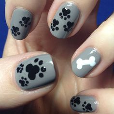 15 Hermosos diseños de uñas inspirados en tu perrito Print Nails, Get Nails, I Love Nails, Cute Nail Designs, Funky Nails