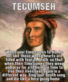 an image of a native american man with a caption for the poem tecumsh