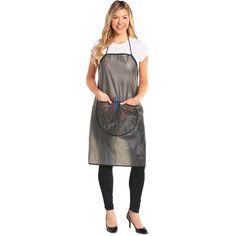 Simply Sheer Salon Apron - Charcoal by Salonchic Salon Apparel, Salon Apron, Salon Aprons, Neck Strap, Tie Backs, Apron, Vinyl, Hair Styles, Water