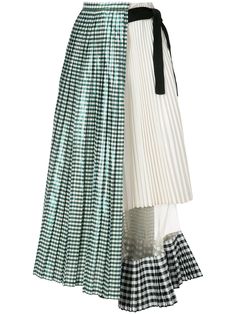 Reworked Skirt, Skirts Green, Green Pleated Skirt, White Knee Length Skirt, White Pleated Skirt, Gingham Skirt, Skirt Knee Length, Printed Pleated Skirt, Skirt Pleated